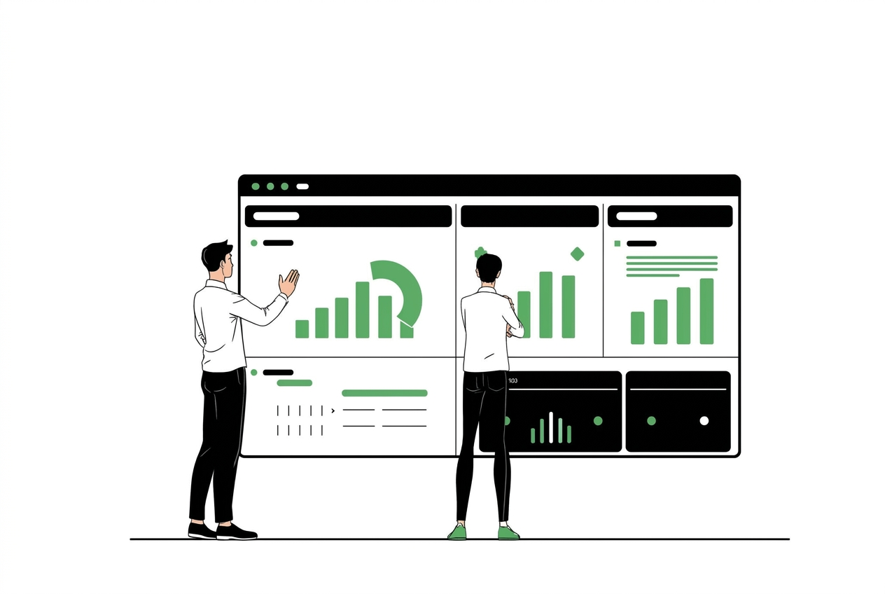 Illustration of organized financial dashboards and reports